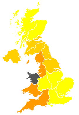 Click on a region for air pollution levels for 12/05/2001