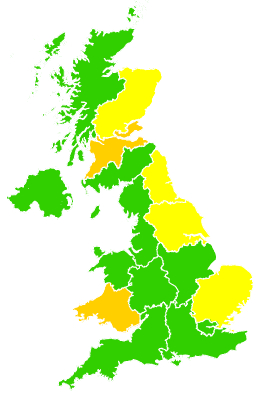 Click on a region for air pollution levels for 12/05/2004