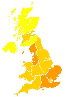 Click on a region for air pollution levels for 12/05/2006