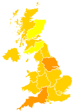 Click on a region for air pollution levels for 12/05/2008