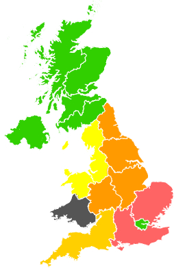 Click on a region for air pollution levels for 12/06/1989