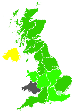 Click on a region for air pollution levels for 12/06/1990
