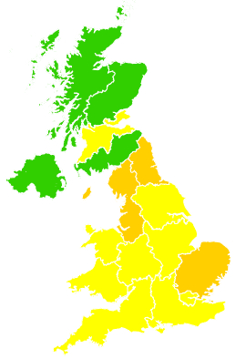 Click on a region for air pollution levels for 12/06/2007