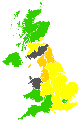 Click on a region for air pollution levels for 12/07/1995
