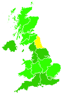 Click on a region for air pollution levels for 12/07/2000
