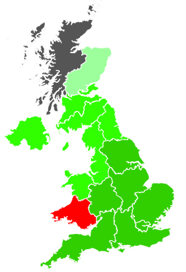 Click on a region for air pollution levels for 12/07/2001
