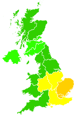 Click on a region for air pollution levels for 12/07/2006