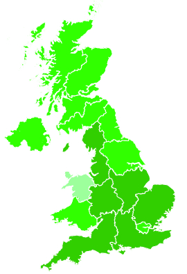 Click on a region for air pollution levels for 12/08/2019