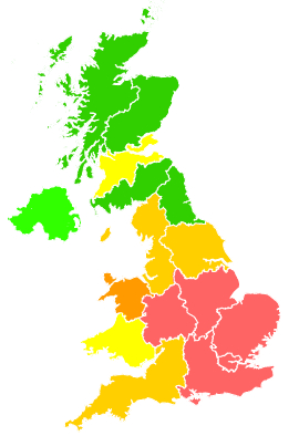 Click on a region for air pollution levels for 12/08/2020