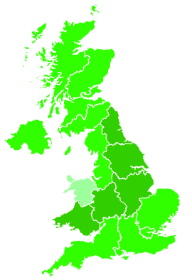 Click on a region for air pollution levels for 12/08/2021