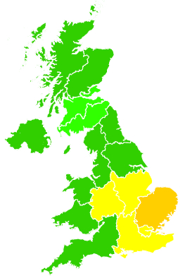 Click on a region for air pollution levels for 12/08/2024