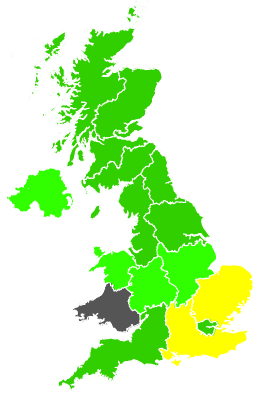 Click on a region for air pollution levels for 12/09/1989