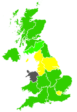 Click on a region for air pollution levels for 12/09/1997