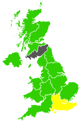 Click on a region for air pollution levels for 12/09/2000