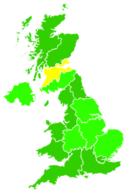 Click on a region for air pollution levels for 12/09/2001