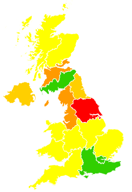 Click on a region for air pollution levels for 12/09/2002