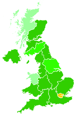 Click on a region for air pollution levels for 12/09/2004