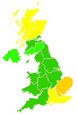 Click on a region for air pollution levels for 12/09/2006