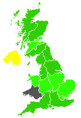 Click on a region for air pollution levels for 12/10/1991