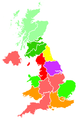 Click on a region for air pollution levels for 12/10/1994