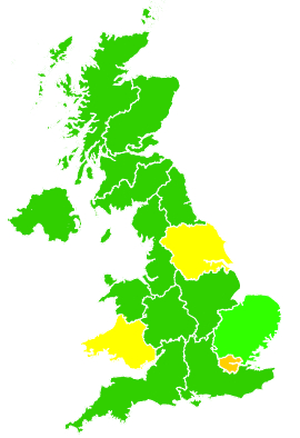 Click on a region for air pollution levels for 12/10/1995