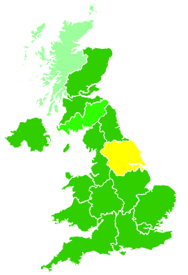 Click on a region for air pollution levels for 12/10/2003