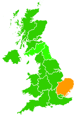 Click on a region for air pollution levels for 12/10/2009