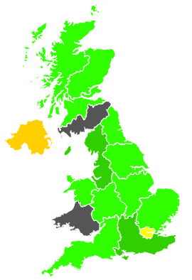 Click on a region for air pollution levels for 12/11/1989