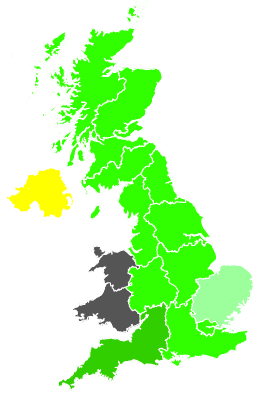 Click on a region for air pollution levels for 12/11/1990