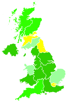 Click on a region for air pollution levels for 12/11/1995