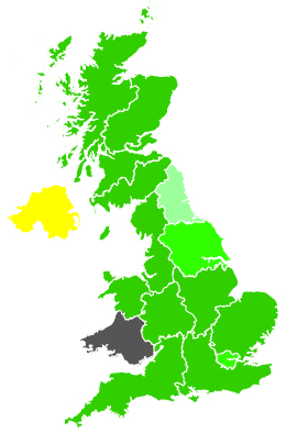 Click on a region for air pollution levels for 12/12/1990