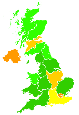 Click on a region for air pollution levels for 12/12/2012
