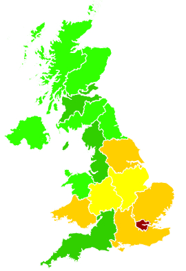 Click on a region for air pollution levels for 12/12/2013