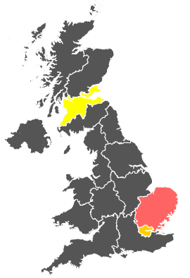 Click on a region for air pollution levels for 13/01/1978