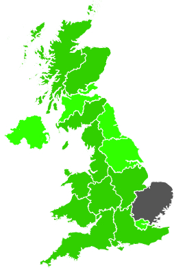 Click on a region for air pollution levels for 13/01/1996