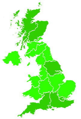 Click on a region for air pollution levels for 13/01/1997