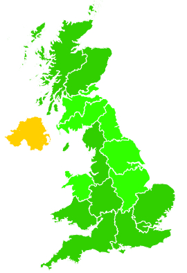 Click on a region for air pollution levels for 13/01/2013