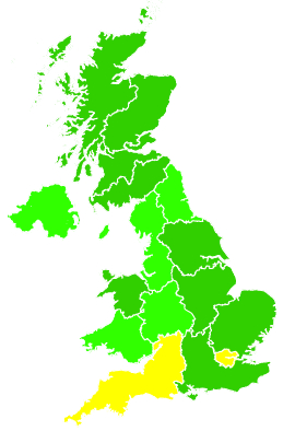 Click on a region for air pollution levels for 13/01/2022