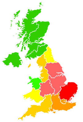 Click on a region for air pollution levels for 13/02/2017