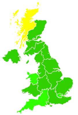 Click on a region for air pollution levels for 13/02/2021