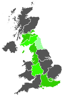 Click on a region for air pollution levels for 13/03/1987