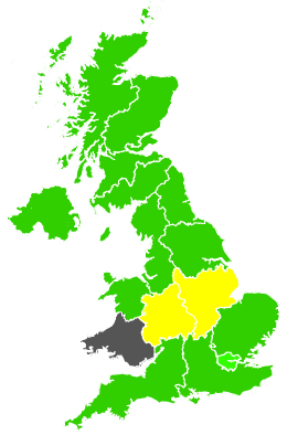 Click on a region for air pollution levels for 13/03/1989
