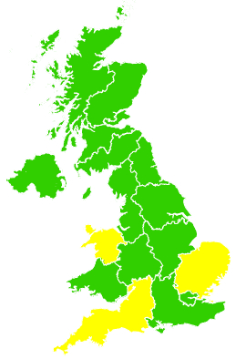 Click on a region for air pollution levels for 13/03/2006