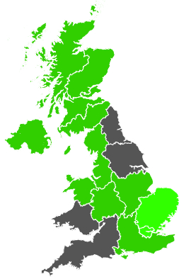 Click on a region for air pollution levels for 13/04/1987