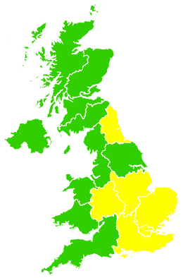 Click on a region for air pollution levels for 13/04/2001