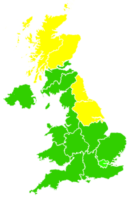 Click on a region for air pollution levels for 13/04/2004