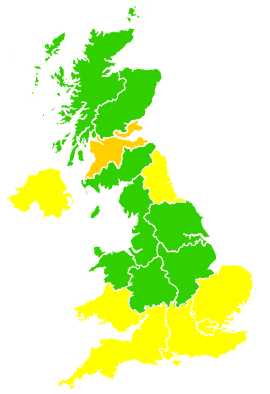 Click on a region for air pollution levels for 13/04/2010