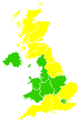 Click on a region for air pollution levels for 13/04/2019