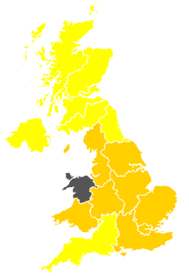 Click on a region for air pollution levels for 13/05/2001