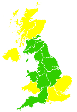 Click on a region for air pollution levels for 13/05/2002